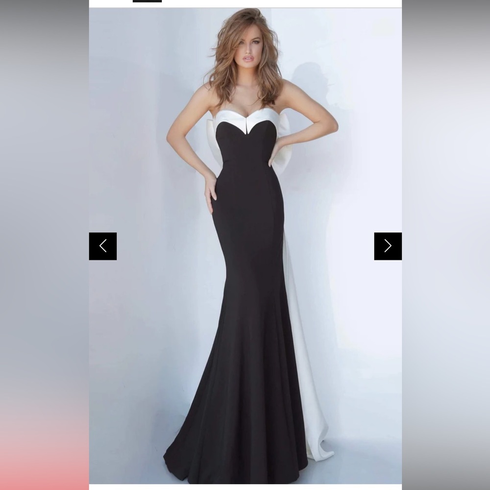 Jovani 12020 Strapless Trumpet Dress with Back Bow Detail NEW